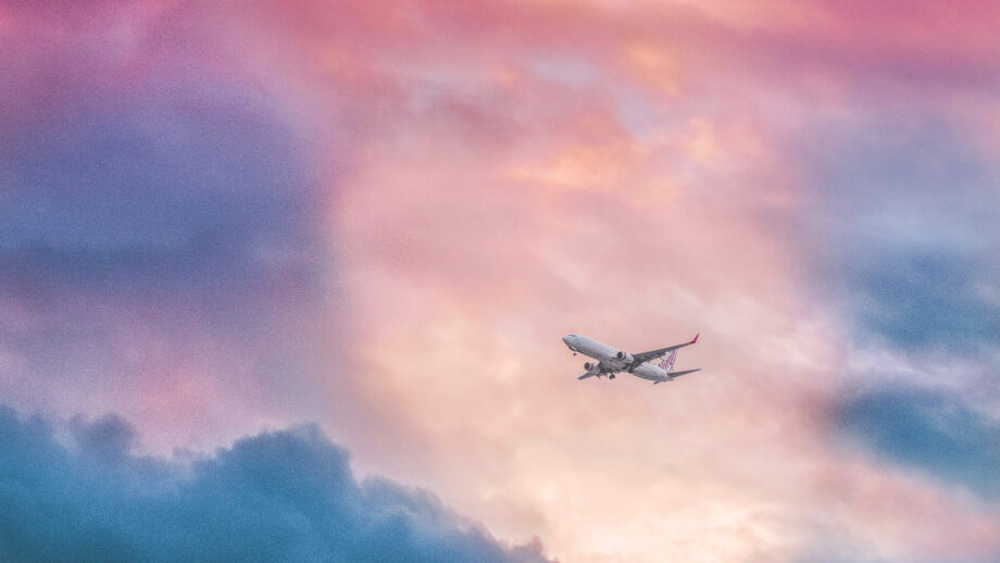 airplane sunset
